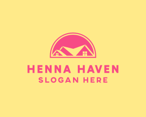 Pink Residential House logo design