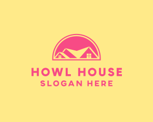 Pink Residential House logo design