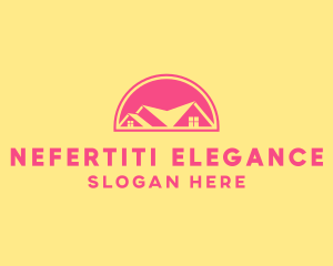 Pink Residential House logo design