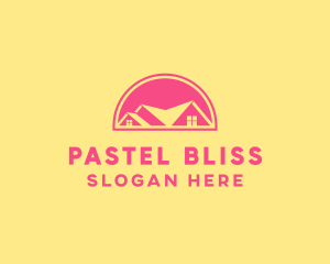 Pink Residential House logo design