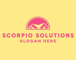 Pink Residential House logo design