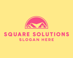 Pink Residential House logo design