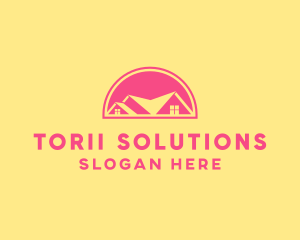 Pink Residential House logo design