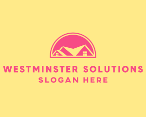 Pink Residential House logo design