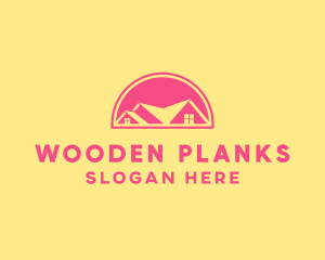 Pink Residential House logo design