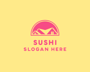 Pink Residential House logo design