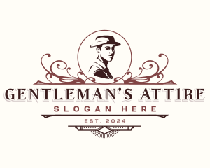 Gentleman Fedora Hat logo design