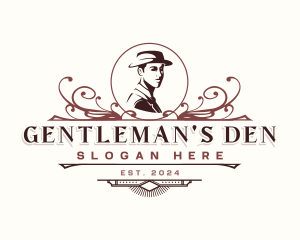 Gentleman Fedora Hat logo design