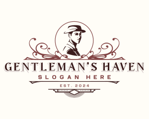 Gentleman Fedora Hat logo design