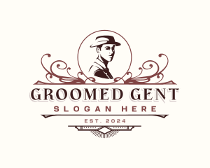 Groom - Gentleman Fedora Hat logo design