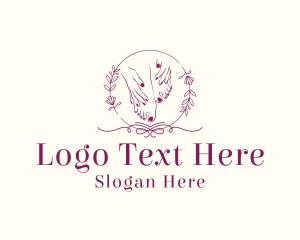 Hand Massage - Floral Nail Salon logo design