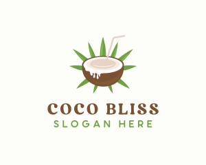Healthy Coconut Drink logo design