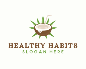 Healthy Coconut Drink logo design