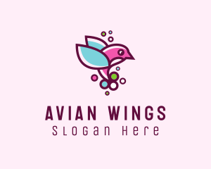 Avian Hummingbird Animal logo design