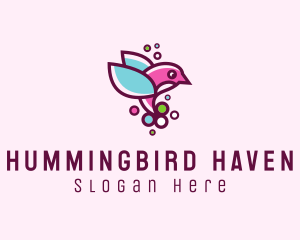 Avian Hummingbird Animal logo design