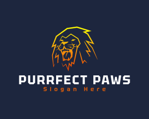 Electric Feline Lion logo design