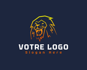 Carnivore - Electric Feline Lion logo design