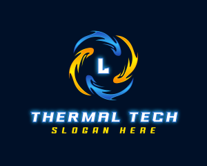 HVAC Thermal Heating Vortex logo design