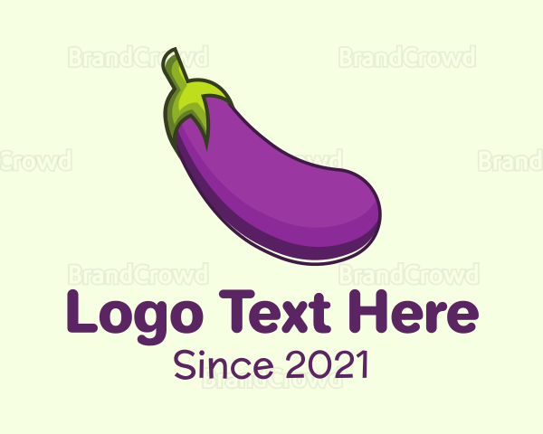 Purple Eggplant Vegetable Logo