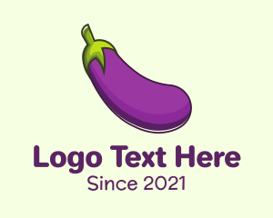 Fruit Basket - Purple Eggplant Vegetable logo design