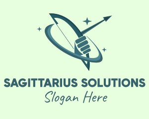 Sagittarius - Arrow & Bow Orbit logo design