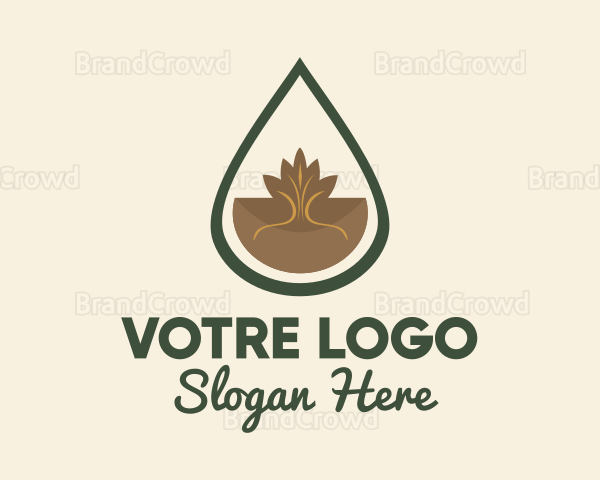 Organic Leaf Oil Droplet Logo