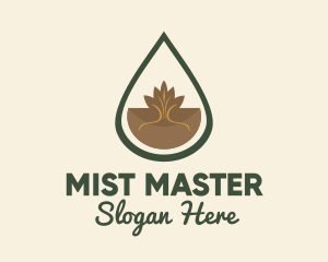 Organic Leaf Oil Droplet logo design