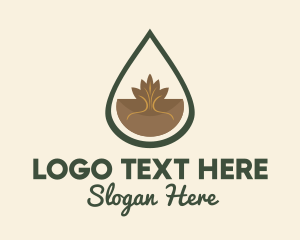 Soil - Organic Leaf Oil Droplet logo design
