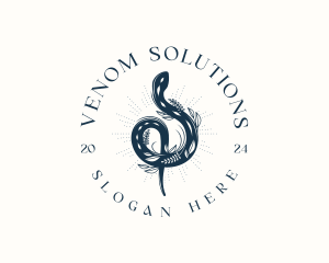 Snake Floral Serpent logo design