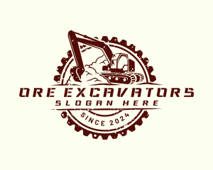 Excavator Mining Machinery logo design