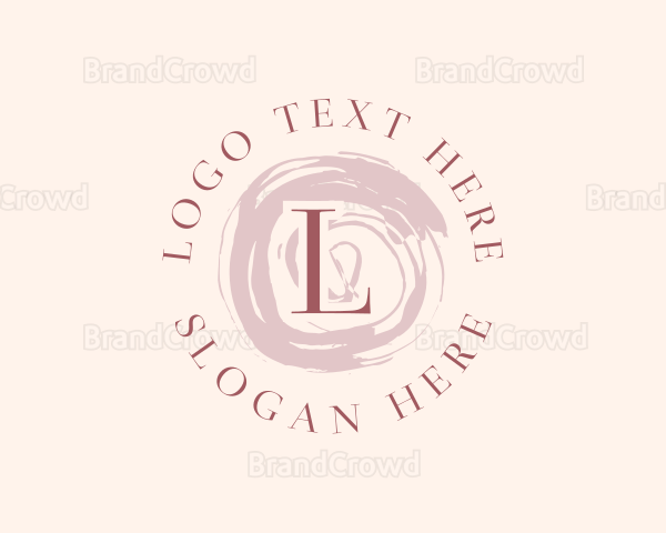 Feminine Watercolor Brush Cosmetics Logo