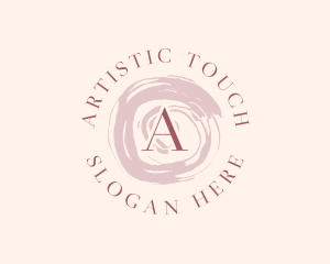 Feminine Watercolor Brush Cosmetics logo design