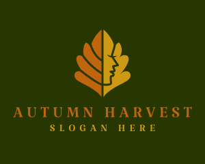 Autumn Leaf Woman logo design