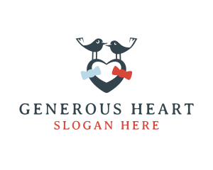 Lovebird Heart Pet Shop logo design