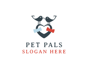 Lovebird Heart Pet Shop logo design