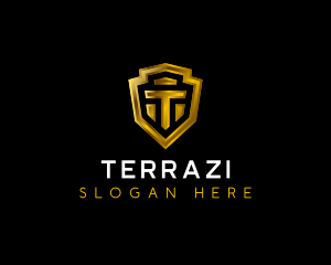 Luxury Premium Shield Letter T logo design