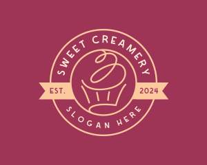 Cupcake Muffin Dessert logo design