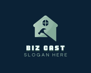 House - House Construction Hammer logo design