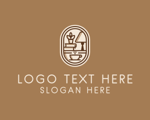 Living Room - Coffee Cafe Library logo design