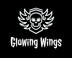 Skull Wing Bone logo design