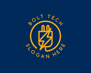 Power Plug Bolt logo design