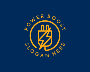 Power Plug Bolt logo design