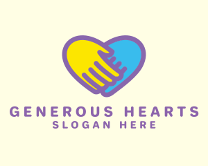 Giving - Hand Heart Support logo design