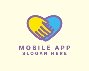 Dating App - Hand Heart Support logo design