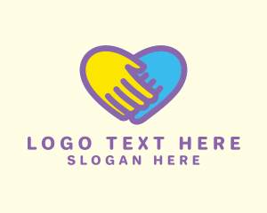 Giving - Hand Heart Support logo design