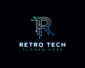 Technology Circuit R logo design