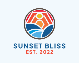 Sunset - Sunset Beach Waves logo design