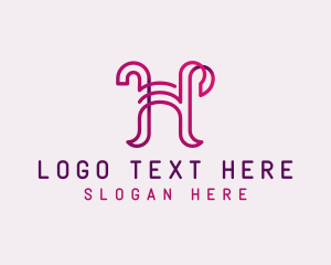 Letter H - Gradient Arch Structure logo design