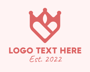Valentine - Pageant Heart Crown logo design