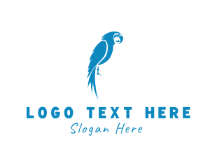 Blue And White - Blue Parrot Bird logo design